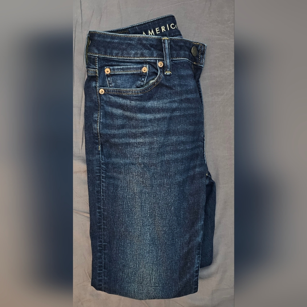 American Eagle Outfitters Men's Dark Blue Slim Jeans